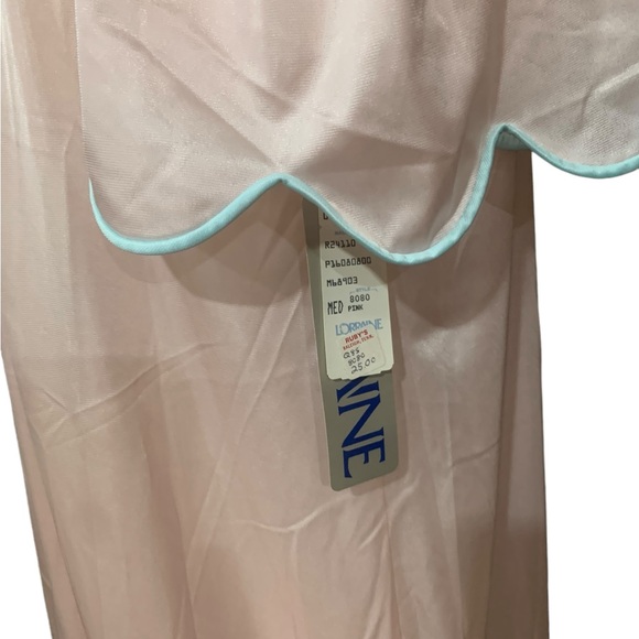 Vintage NWT size medium Lorraine pink and teal full length nightgown - Picture 4 of 4